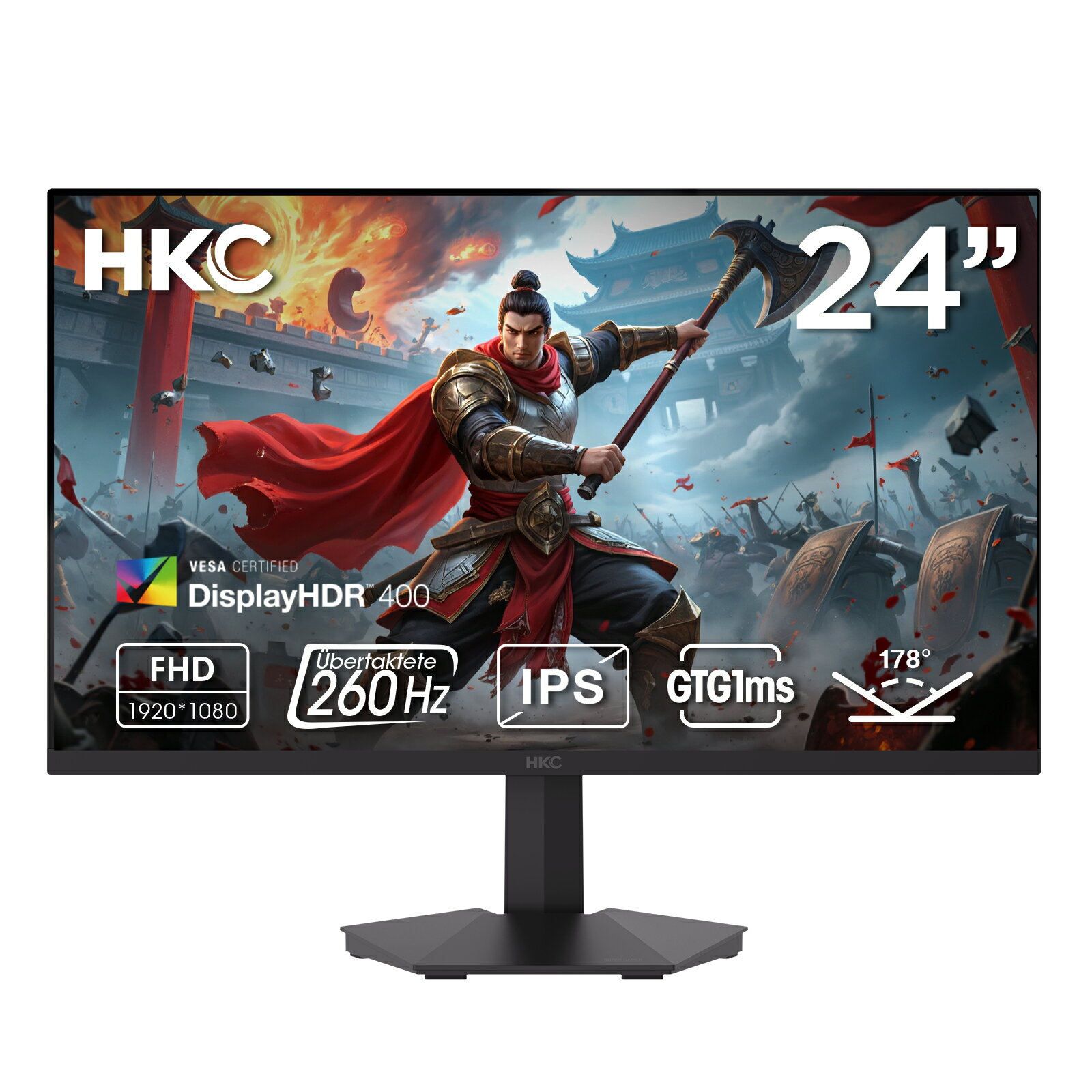 HKC 게이밍 모니터 G24H3D 정규품 24형 6940017325953 Gaming Monitor 디스플레이 PC PC 게임 E-스포츠 고리프레쉬 레이트 240Hz 해상도 1920×1080