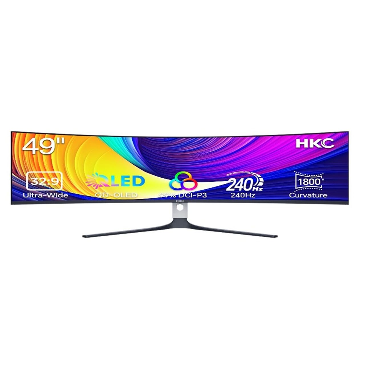 HKC 게이밍 모니터 GS49UK 정규품 49형 프로 사양 OLED 곡면 6940017325922 Gaming Monitor 디스플레이 PC PC 게임 E-스포츠 고리프레쉬 레이트 240Hz 해상도 5120×1440