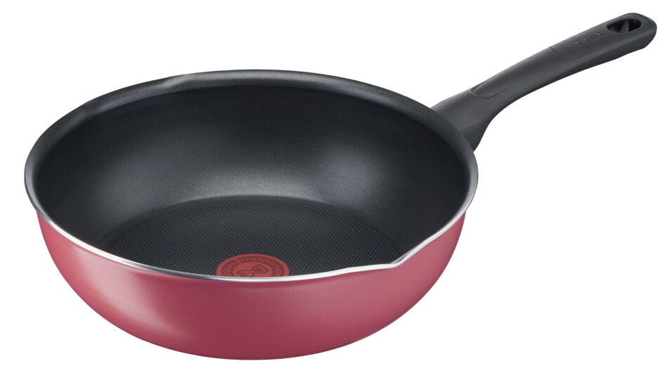 乐天商城 - 【T-fal】ティファール クランベリーレッド マルチパン 26cm B55977 レッド コーティング お知らせ ガス ウォック 鍋がわり 中華鍋 長持ち 手入れ 大容量 フライパン 正規品 3168430306783