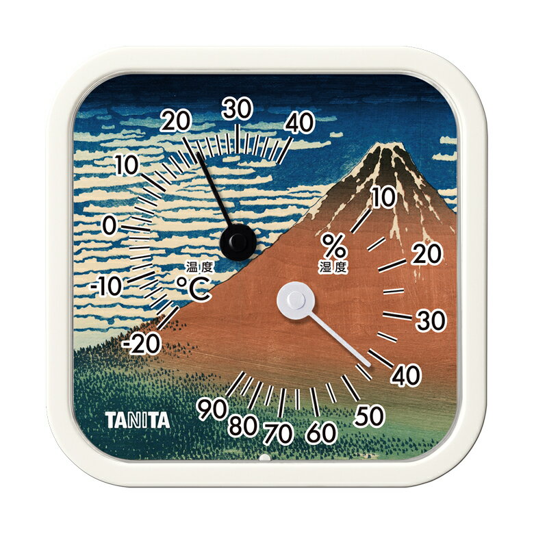 [日本製]タニタ(TANITA) アナログ温湿度計 浮世絵デザイン TT-587-FJ TT-587-NM 送料無料 ココニアル 葛飾北斎 富嶽三十六景 赤富士 神奈川沖浪裏 凱風 温度計 湿度計 室温計 掛け 置き マグネット 貼り付け プレゼント ギフト お土産 伝統 日本 和風 和柄 JAPAN TT587 [2]