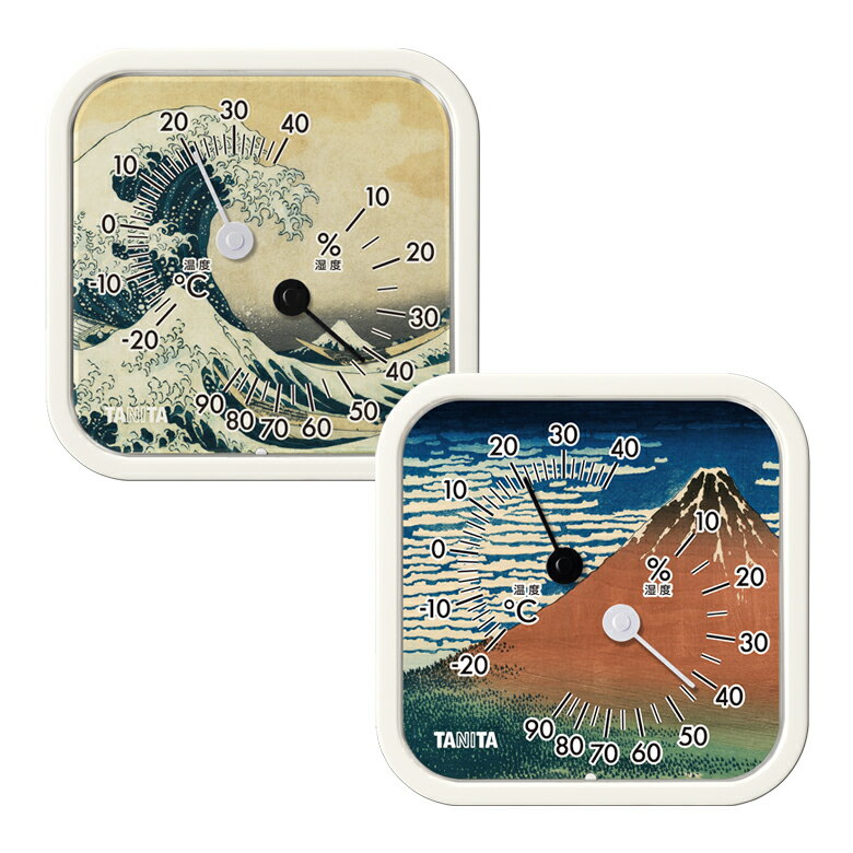 [日本製]タニタ(TANITA) アナログ温湿度計 浮世絵デザイン TT-587-FJ TT-587-NM 送料無料 ココニアル 葛飾北斎 富嶽三十六景 赤富士 神奈川沖浪裏 凱風 温度計 湿度計 室温計 掛け 置き マグネット 貼り付け プレゼント ギフト お土産 伝統 日本 和風 和柄 JAPAN TT587