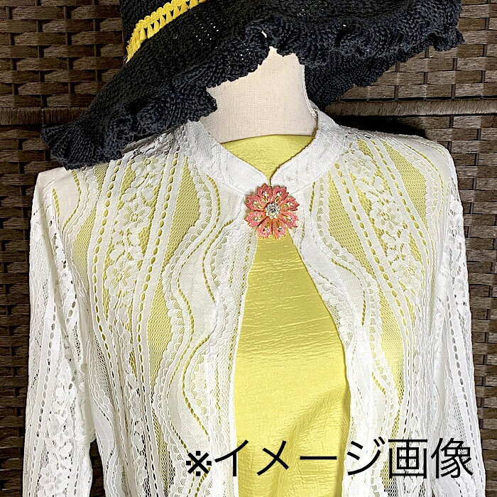 Thailandキラキラ輝くブローチ【限定商品】ハンドメイド スワロフスキー カラース...