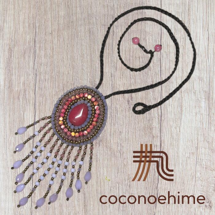 Thailandマクラメジュエリーネックレス＜天然石＞マクラメ 天然石 アクセサリー チョーカー ネックレス プレゼント 色鮮やか ワンポイント おしゃれ 撮影 小道具 舞台 外出 旅行 パーティー 発表会 お食事 アジア雑貨 エスニック リゾート 輸入