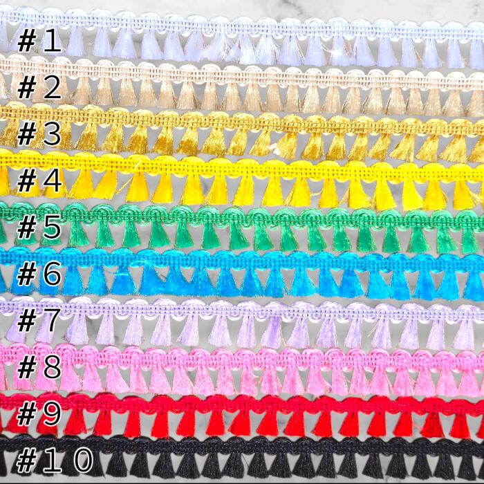 大人気☆ミニタッセルテープ手芸 装飾 ふち飾り ドール用 テープ リボン ポンポン フリンジ タッセル ブレード 衣装 舞台 撮影 小道具 看板 入園 グッズ アレンジ ハンドメイド おしゃれ 可愛い カラフル イメージカラー 推し活 メッセージボード アジアン雑貨 輸入