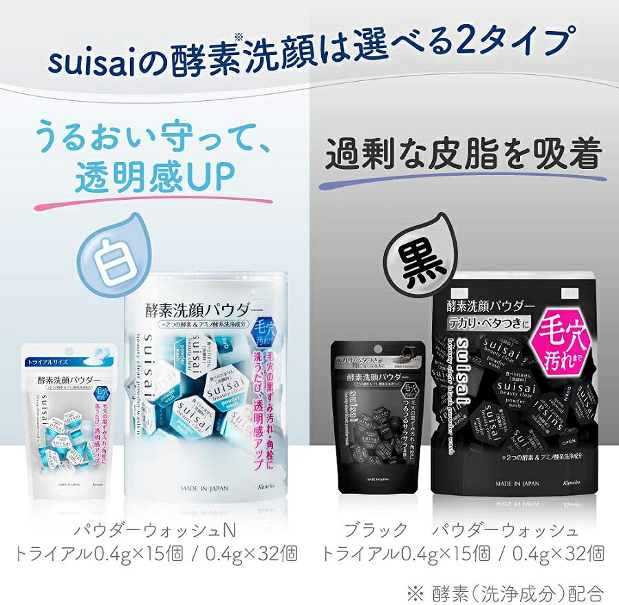 coconoki online shopのカネボウ スイサイ suisai ビューティクリア パウダーウォッシュ ブラック 0.4g×32個 ＜酵素洗顔パウダー＞｜アングル3