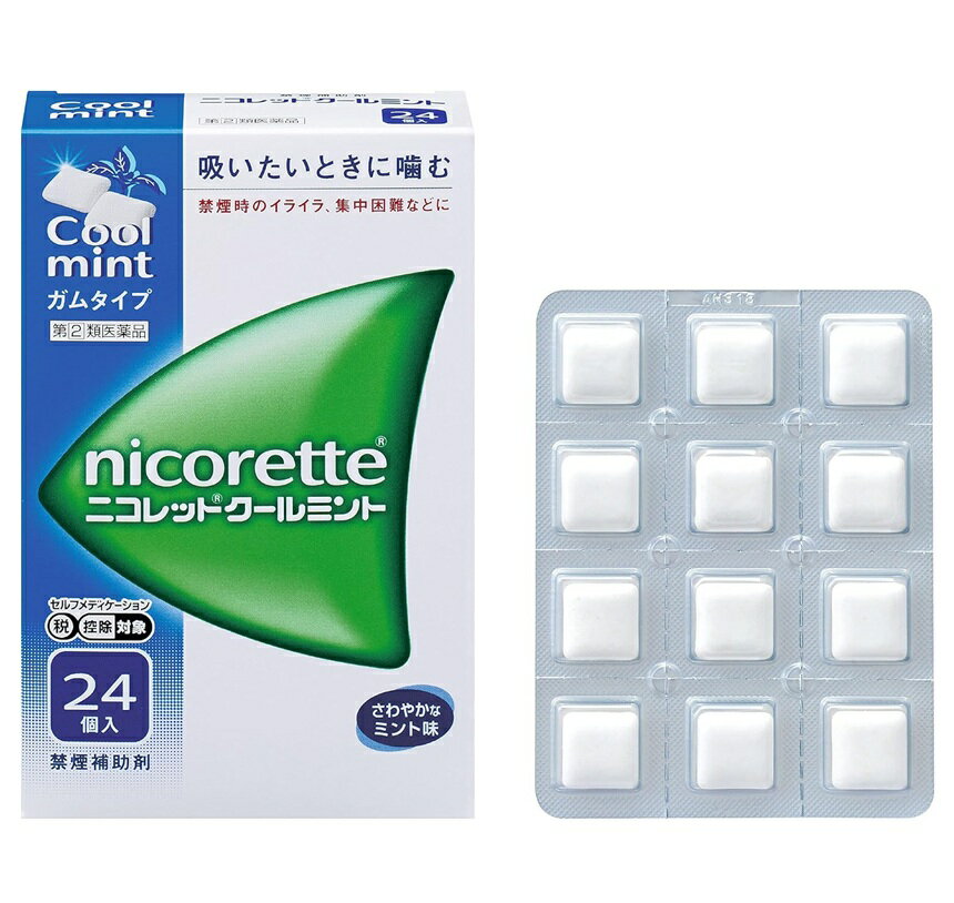 Rakuten - 【第(2)類医薬品】アウトレット品 (外箱多少キズ有り)ニコレット　クールミント　24個【定形外郵便可】 ※返品・交換不可。
