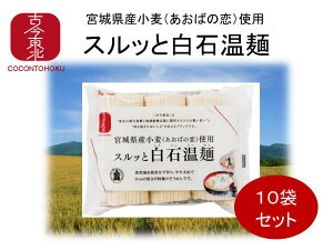 ★マラソン限定￥500offクーポン配布中★【古今東北】 スルッと白石温麺（90g×3束）10袋　宮城県産小麦あおばの恋/温麺/うーめん/白石/東北/麺/めん/小麦/あおばの恋/夏/冬/麺/うどん/そば/きちみ製麺/お昼のテレビ番組で紹介/セット/国産