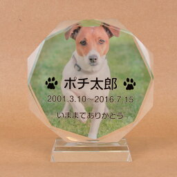 Pet&Love. ペットのお墓 ガラス製 お客様のペット写真刻印 オーダーメイド メッセージ変更可能 タイプ1　Lサイズ　高さ17cm　全体カラーデザイン 【HLS_DU】【RCP】【楽ギフ_包装】【楽ギフ_名入れ】 attr56attr ctgr2ctgr sml3sml+ctgr2ctgr noanml