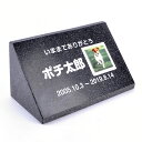 Pet&Love. ペットのお墓 天然石製 立体型 御影石 縦置き型B 黒 スタンダード 200 x 100mm 正方形写真タイプ(お客様の写真を印刷) 【HL...