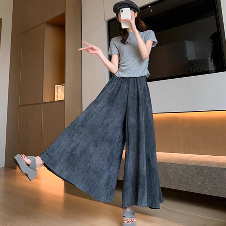 タイダイ染め ガウチョパンツ レディース キュロット パンツ 冷感 アイスシルクパ...
