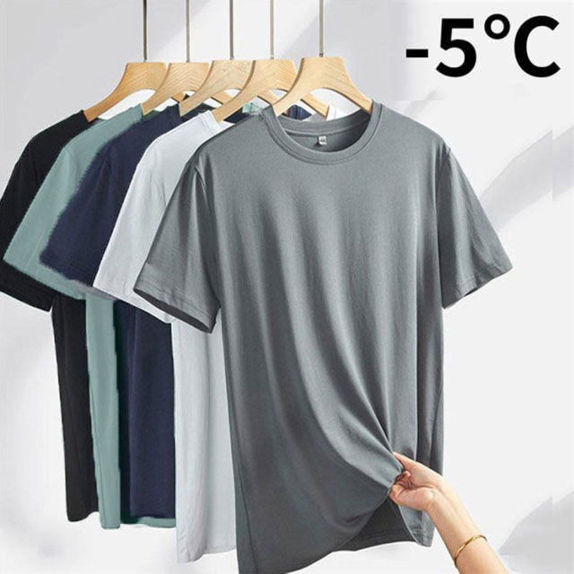3枚セット！接触冷感 Tシャツ クルーネック トップス 伸縮性 ゴルフ ストレッチ 抗菌 速乾 冷感 半袖Tシャツ 防臭 吸汗性 メンズ 半袖 無地 通気性 薄手 軽量 インナー UVカット サマー アウトドア スポーツ ひんやり