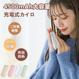 ★SNSで話題の大人気商品★モバイルバッテリー 充電式カイロ コンパクト 繰り返し 使える 薄型 携帯式 軽量 360度発熱 速暖 スマート アウトドア あったかグッズ 節電 エコ 収納袋付き 冬　4500mAh大容量 オシャレ