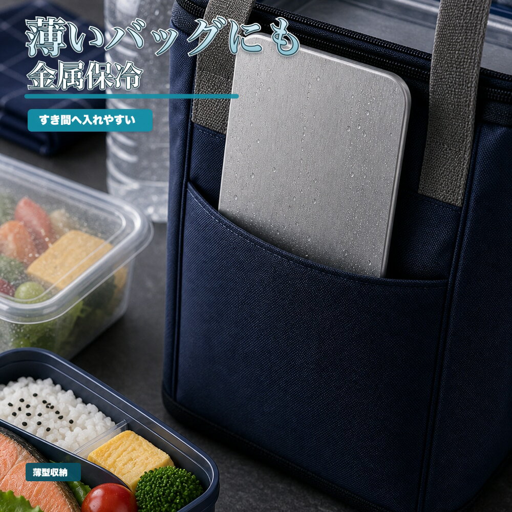 保冷プレート 1枚 冷凍庫 持ち出し 一枚 SUS304 ステンレス 保冷剤 薄型 水洗い 繰り返し使える 保冷バッグ クーラーボックス