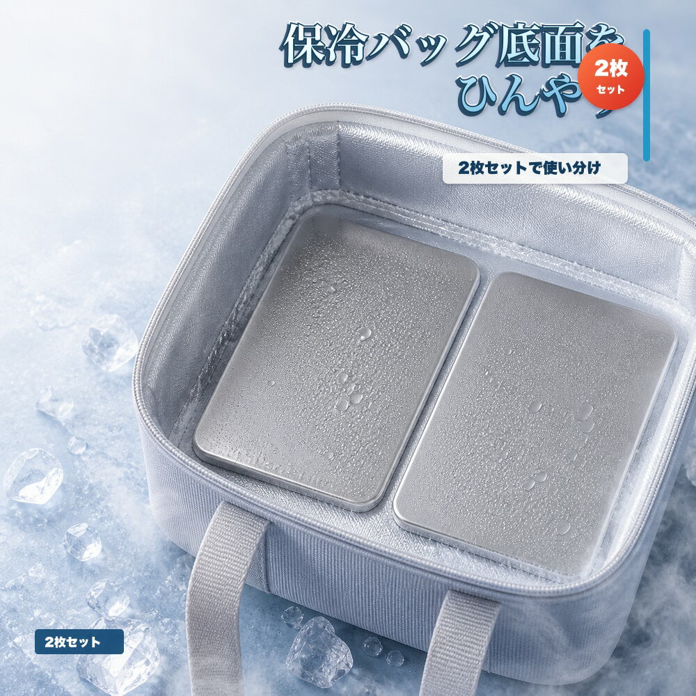 2枚セット 保冷プレート キャンプ クーラーボックス 食材 SUS304 ステンレス 保冷剤 薄型 水洗い 繰り返し使える 冷凍庫