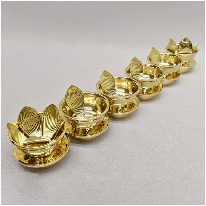 【密教法具】 常香蓮華 高野派 真鍮製 ミガキ仕上げ六器（6き）用の常香蓮華（じょうこうれんげ）です 高野派のご寺院でご使用ください 送料無料