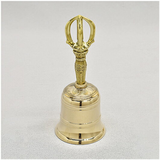 Rakuten - 【密教法具】 金剛鈴 上等品　ミガキ仕上げ 中サイズ（高さ14.5cm）金剛鈴 真鍮製 佐波理 鳴金密教法具 仏具 京都 送料無料