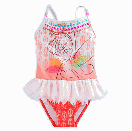 Disney(ディズニー)Tinker Bell Deluxe Swimsuit for Girlsティンカーベルの水着 7/8(日本サイズ6-8才121.9cm-137.1cm)