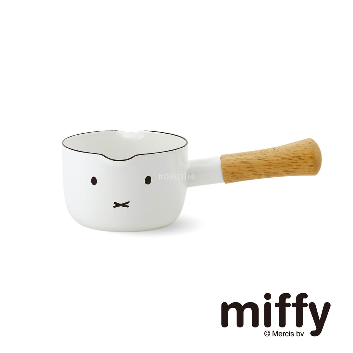 【17-20日5%OFFクーポン配布中！】ミルクパン 12cm ミッフィー 富士ホーロー ミッフィーフェイス キッチン 調理器具 ほうろう 琺瑯 鍋 片手鍋 ホーロー鍋 ワンポイント 純白 少量調理 軽量 シンプル かわいい モダン 幅25 「商：小」 「才：1」