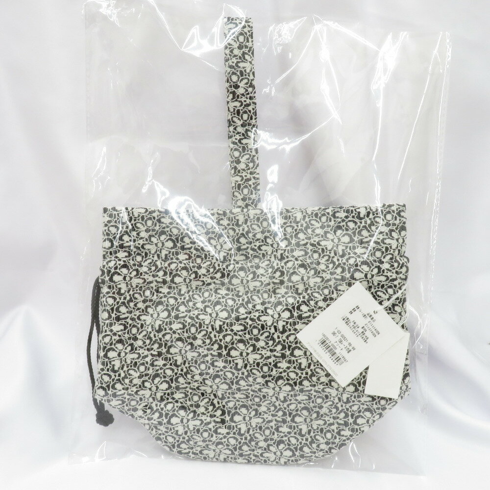 和装バッグ 巾着バッグ レース巾着 着物バック 洋装 和小物 黒 新品