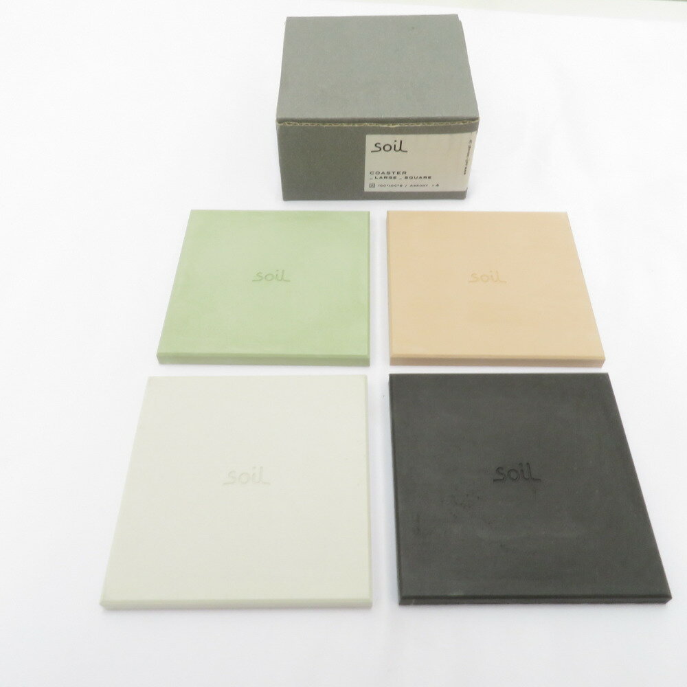 日用雑貨 soil 珪藻土コースター　LARGE SQUARE 4枚入り　4色 美品のサムネイル