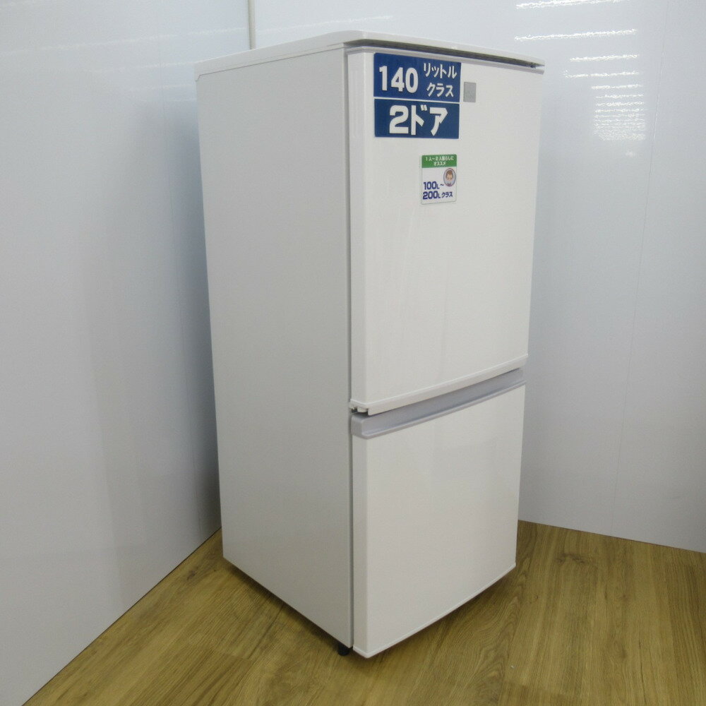 SHARP (シャープ) 冷蔵庫 137L 2ドアノンフロン冷蔵庫 SJ-14E7-KW キーワードホワイト 2019年製 一人暮らし 洗浄・除菌済み