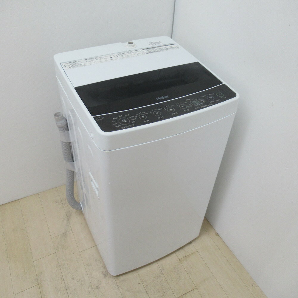 Haier (ハイアール) 全自動洗濯機 5.5kg JW-C55D-K 2020年製 ブラック 簡易乾燥機能付 一人暮らし 洗浄・除菌済み