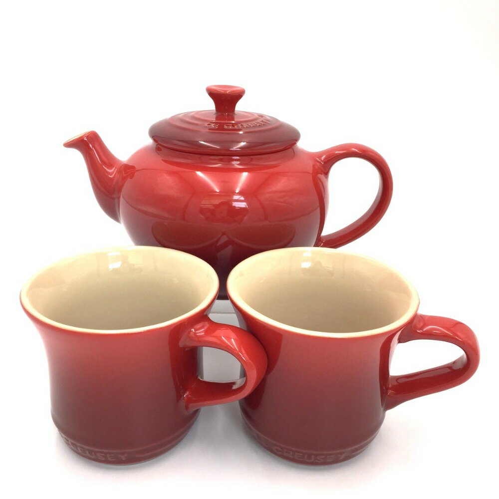 Le Creuset ル・クルーゼ 食器 ティーポットセット ティーポット1 マグカップ2 未使用品