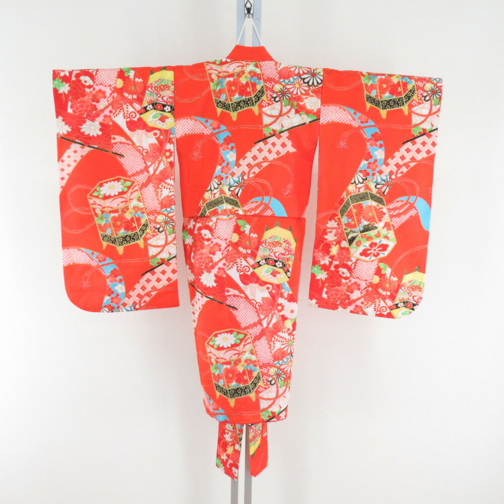 紫陽花様 専用！ 子供用着物 正絹 七五三 女の子 オレンジ色