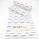 反物 米沢紬 八寸名古屋帯 「さがのカーネーション」スワセンイ 白色 よろけ縞 山形県産 全通柄 着物生地 和裁 未仕立て品 長さ500cm 新品