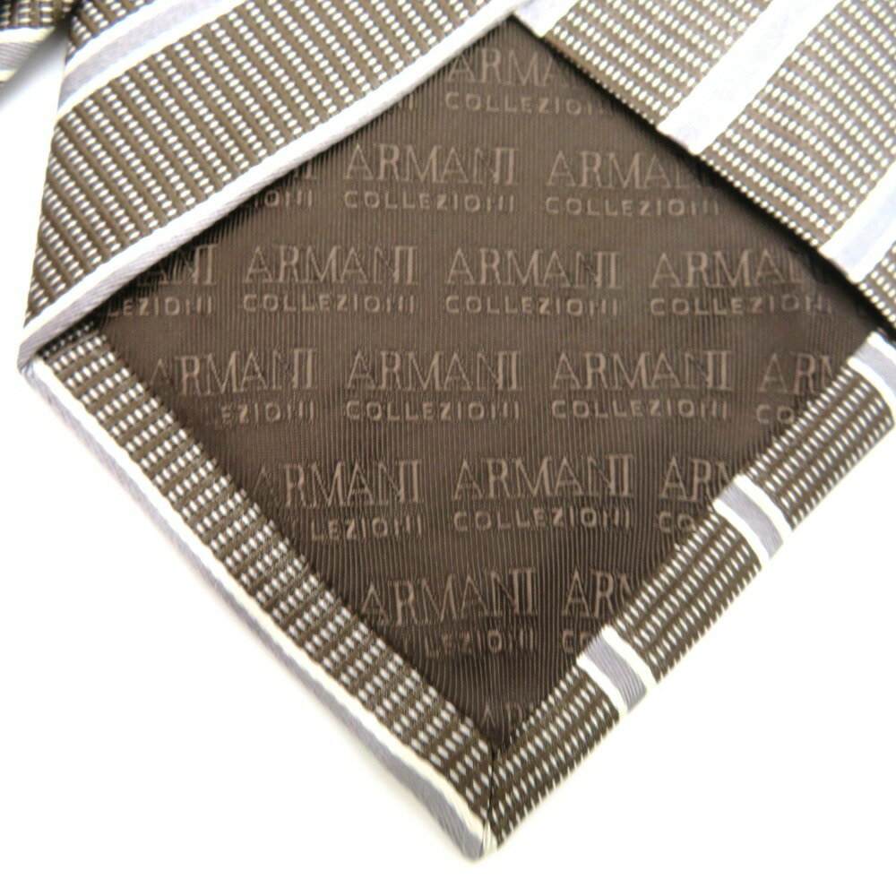 ARMANI COLLEZIONI (アルマーニコレッツォーニ) ネクタイ ARMANI COLLEZIONI ネクタイ レジメンタルストライプ 350021 ブラウン×グレー 未使用品