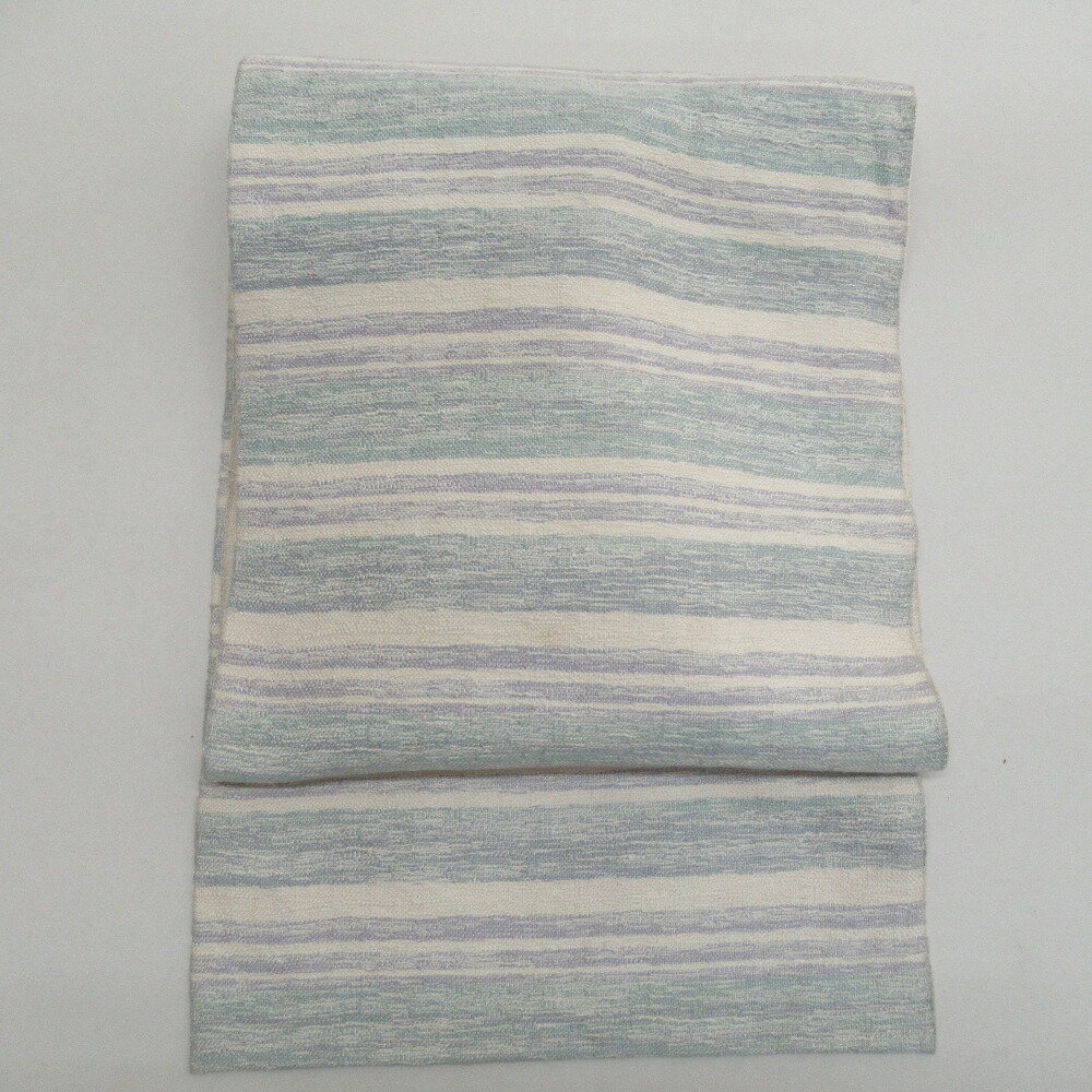 【クリーニング済】ススキ柄　素敵な正絹帯 クリーニング済】ススキ柄 素敵な正絹帯