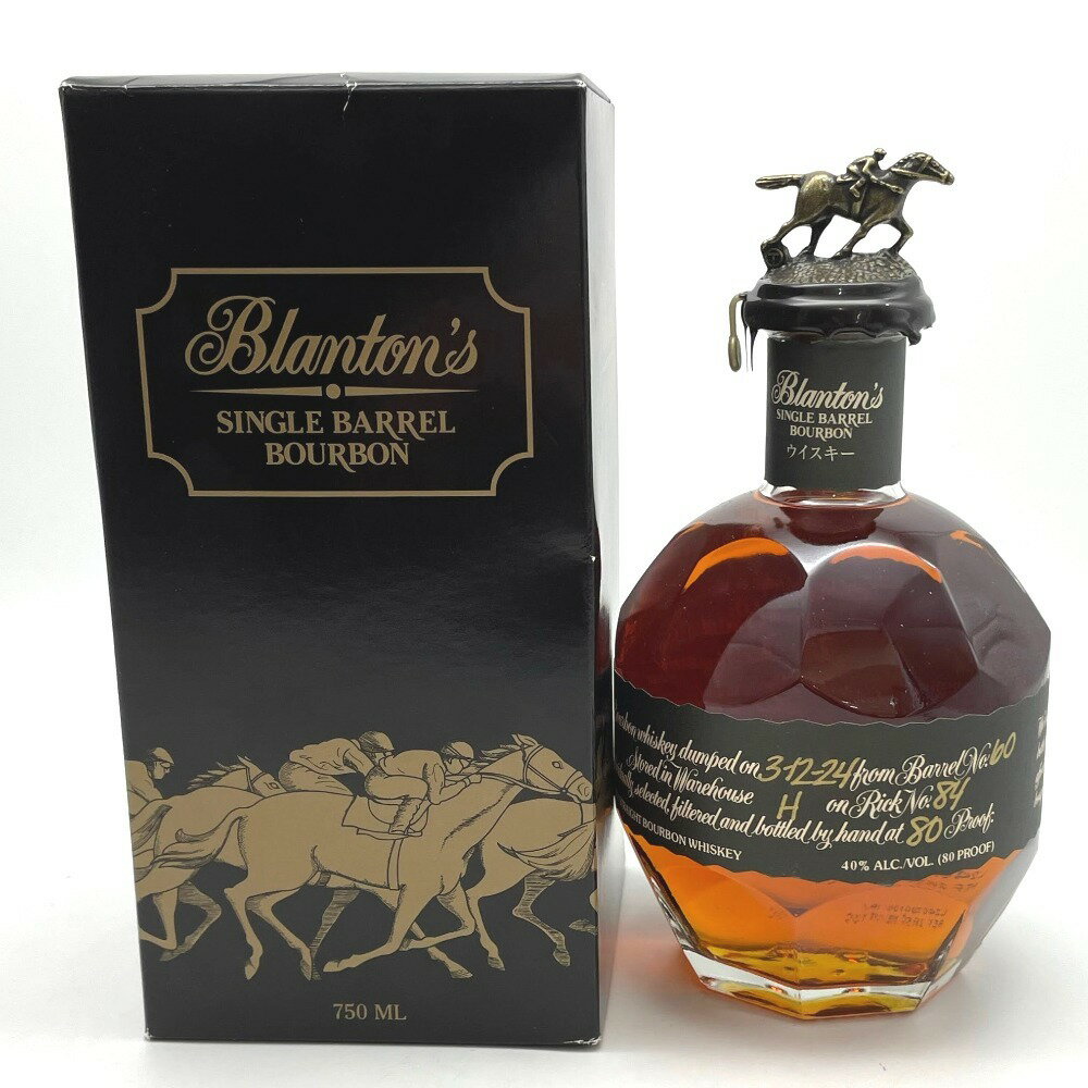 ウイスキー ブラントン ブラック シングルバレル バーボン Blanton's SINGLE BARREL BOURBON 2024ボトリング キャップT 750ml 40% 洋酒 古酒 未開栓【中古】