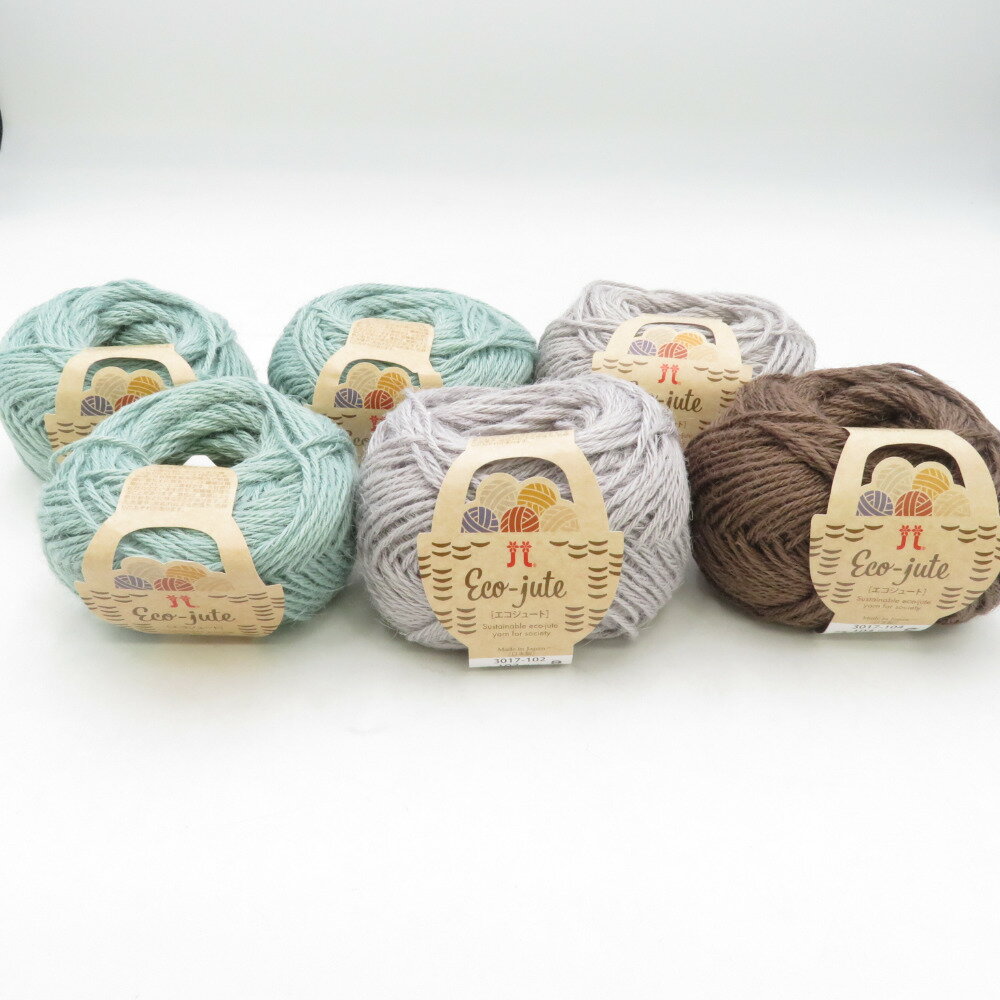 ハマナカ 毛糸 エコジュート 6玉セット 黄麻糸100％ 日本製 サマーヤーン 1玉40g 糸長約55m 並太 春夏毛糸 未使用品【中古】