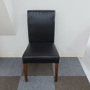 家具 椅子(座面黒 脚木目)