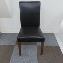 家具 椅子(座面黒 脚木目)