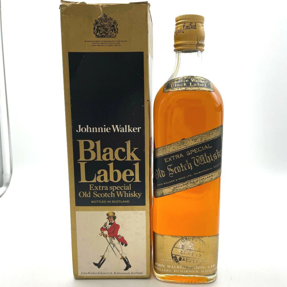 Johnnie Walker (ジョニーウォーカー) ウイスキー 推定70年代流通品 ブラックラベル 年数表記なし 箱あり 特級表示なし 容量度数表記なし ブレンデッド スコッチ 洋酒 古酒 未開栓