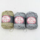ダイヤモンド毛糸 毛糸 DIA LINDO ダイヤリント 3玉セット 1玉30g 糸長約111m ラメ糸 アクリル レーヨン【中古】