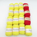 ダイヤモンド毛糸 毛糸 ダイヤフレッシュ 16玉セット 1玉25g 東洋紡 機械編み かぎ針 黄色 赤色 未使用品【中古】