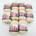 オリムパス製絲 毛糸 コットンマキシL 10玉セット 1玉25g 機械編み かぎ針 ライトベージュ 未使用品【中古】