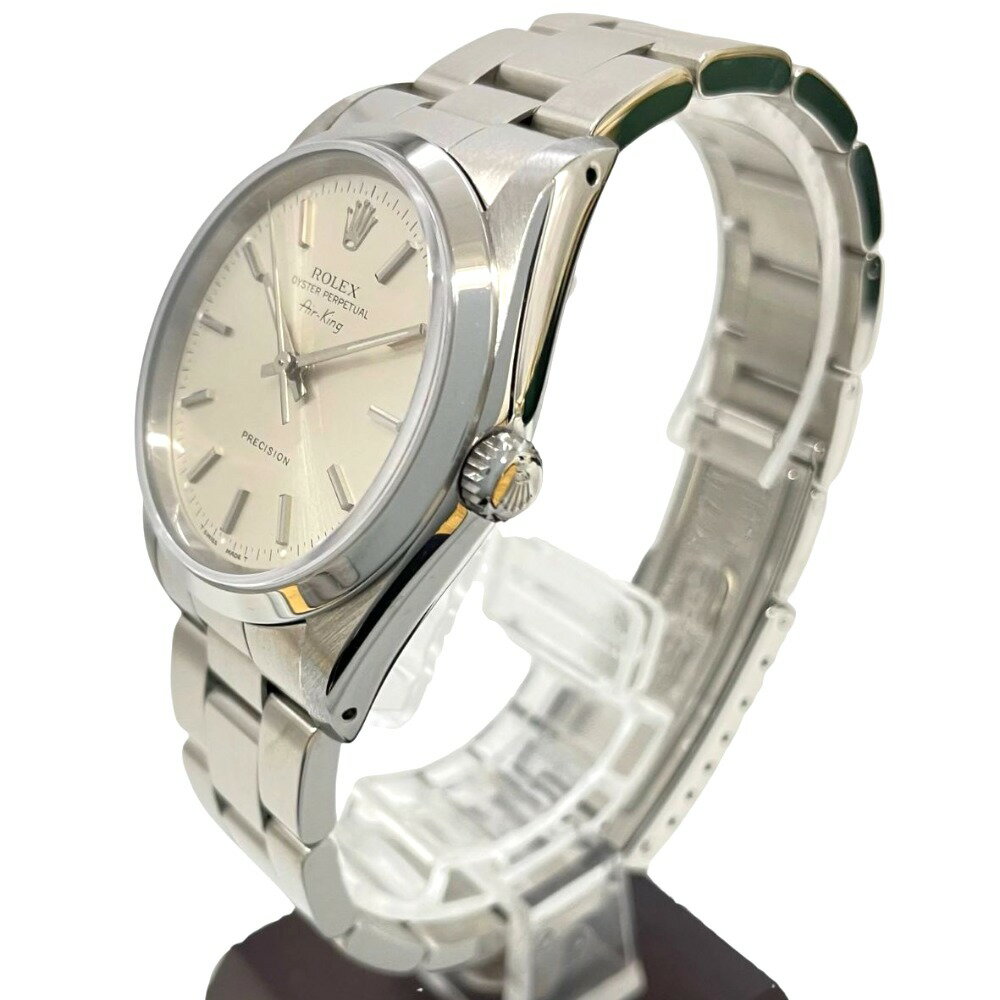 腕時計 エアキング 14000 シルバー文字盤 34mm L番 腕回り17cm 横穴あり 自動巻き メンズ ユニセックス AIR KING【中古】