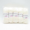 毛糸 GUILD by POD Tシャツヤーン SmooTee100 5玉 オフホワイト 1玉100g巻 約29m ポリエステル100% 未使用品【中古】