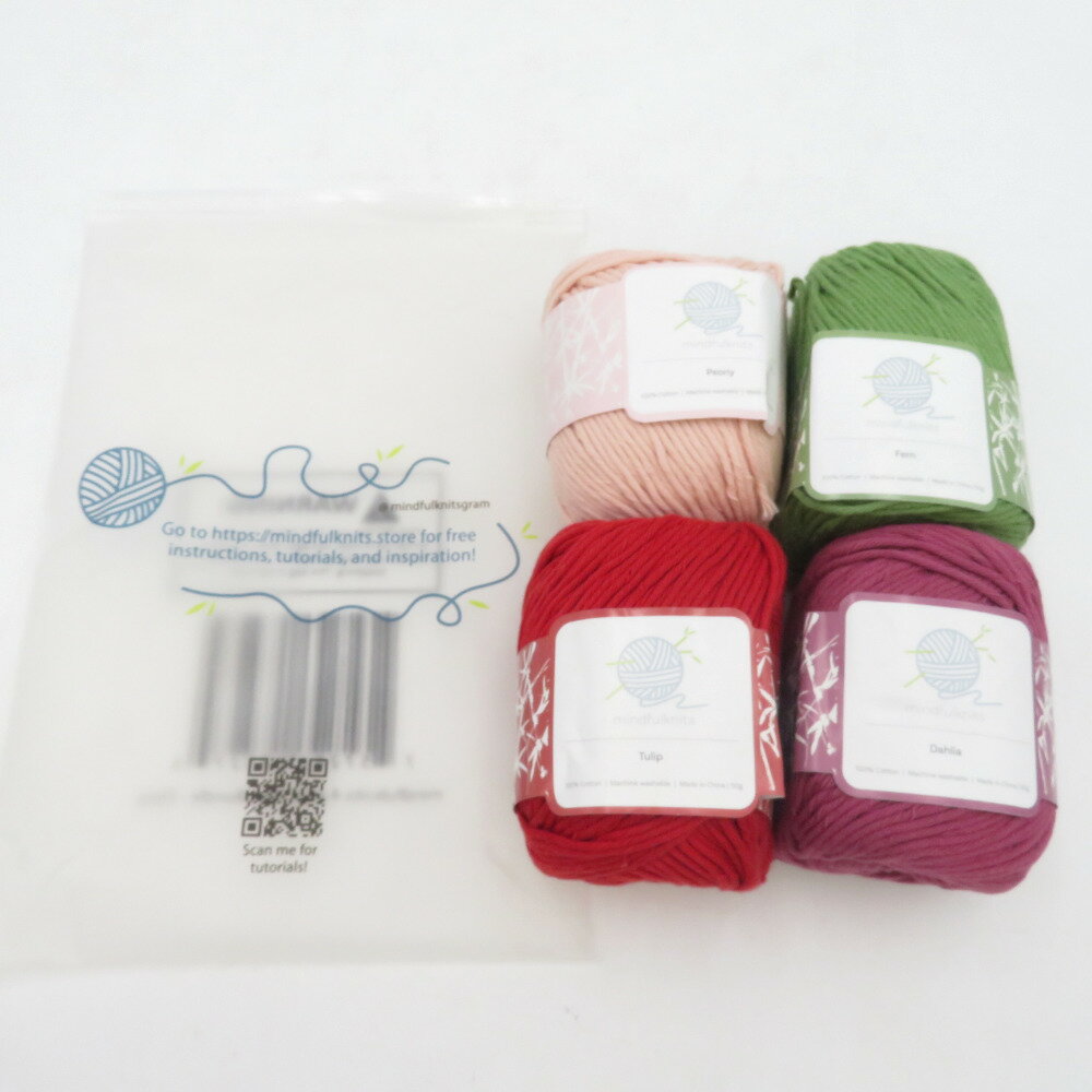 Rakuten - 毛糸 mindfulknits マインドフルニット 100％ Cotton 4-pack Yarn Flora キットなし 1玉50g コットン 春夏毛糸 未使用品【中古】