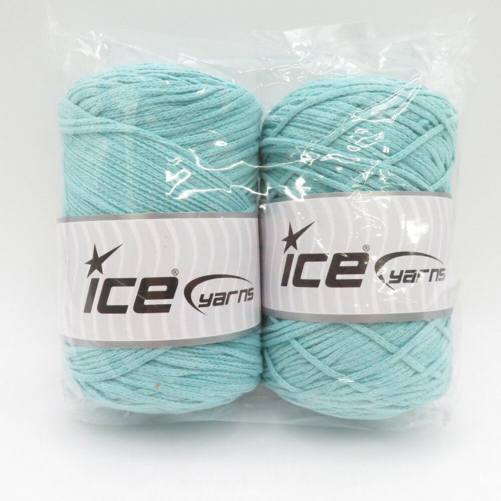毛糸 GUILD by POD ICE Yarns アイスヤーン マクラメコットンバルキー 2玉 ミントグリーン 1玉250g巻 約150m 綿100% トルコ製 未使用品【中古】