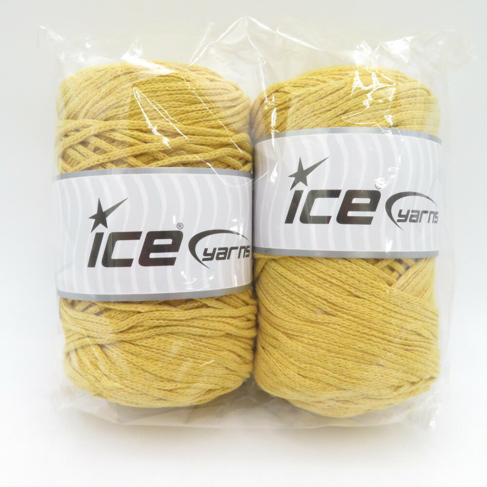 毛糸 GUILD by POD ICE Yarns アイスヤーン マクラメコットンバルキー 2玉 イエロー 1玉250g巻 約150m 綿100% トルコ製 未使用品【中古】
