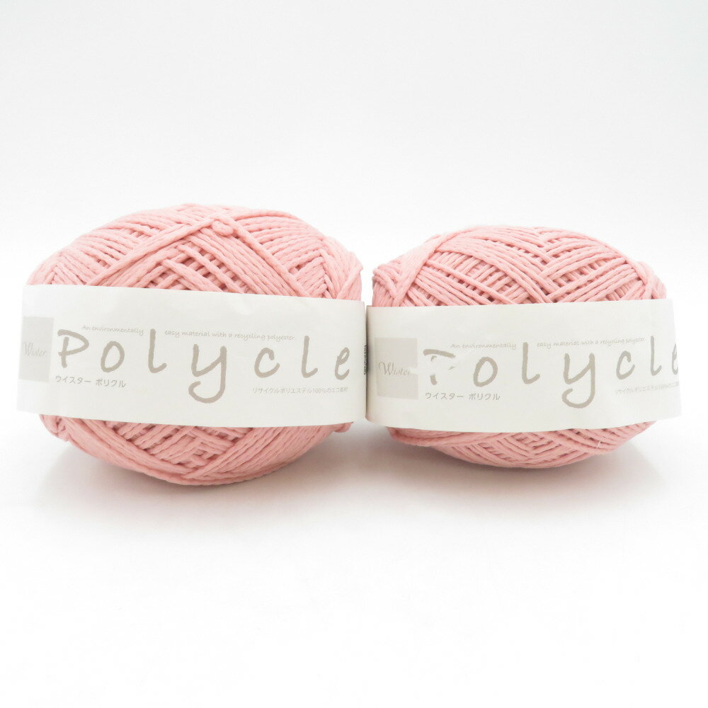 毛糸 Wister ウイスターポリクル 2玉セット 1玉約80g 3番色 ピンク 藤久 バッグ帽子作り 雑貨向き 春夏 未使用品【中古】