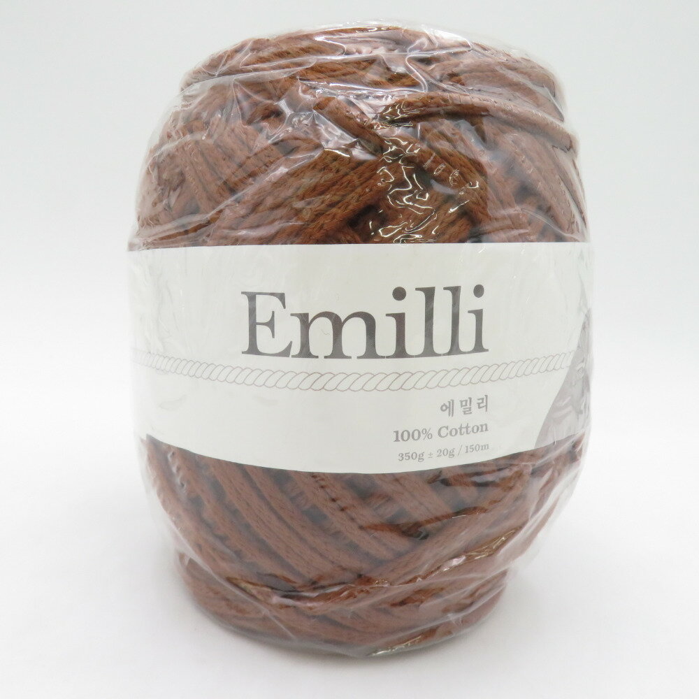 毛糸 Yarn-a Emilli エミリ 100％コットン 1玉約350g 6番色 キャラメル バッグ帽子作り 雑貨向き 春夏 未使用品【中古】