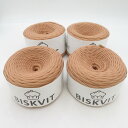 毛糸 BISKVIT Tシャツヤーン ニットヤーン 4玉 1玉330g巻 約100m ロシア産 コットン100% クッキー 未使用品【中古】
