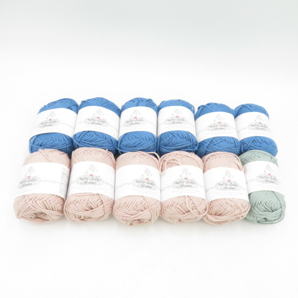 毛糸 毛糸ZAKKAストアーズ Cotton fika コットンフィーカ 12玉セット 3番色 4番色 15番色 1玉40g巻 約54m 並太 日本製 春夏 未使用品【中古】