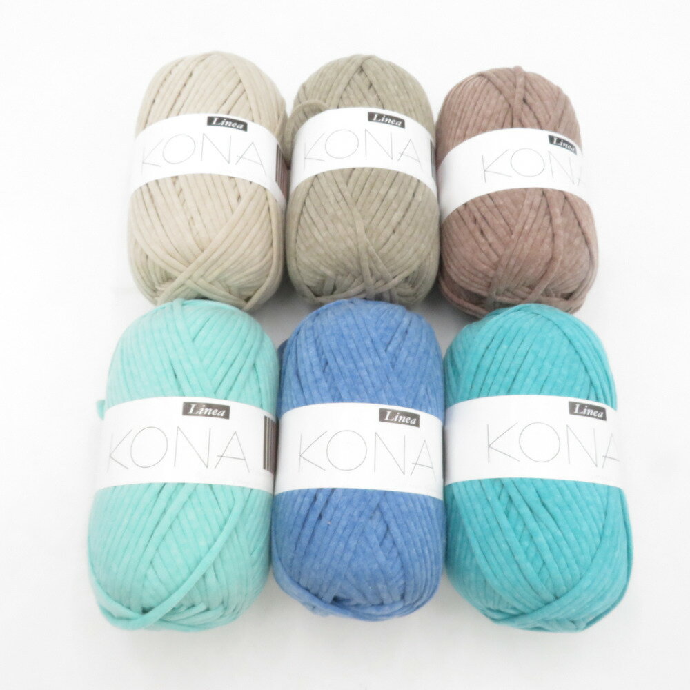 毛糸 SCYarn KONA コナ 6玉 アソートセット メランジ系 4mm厚 1玉65g 約68m ふわふわ かぎ針編み 極太 雑貨向き 未使用品【中古】