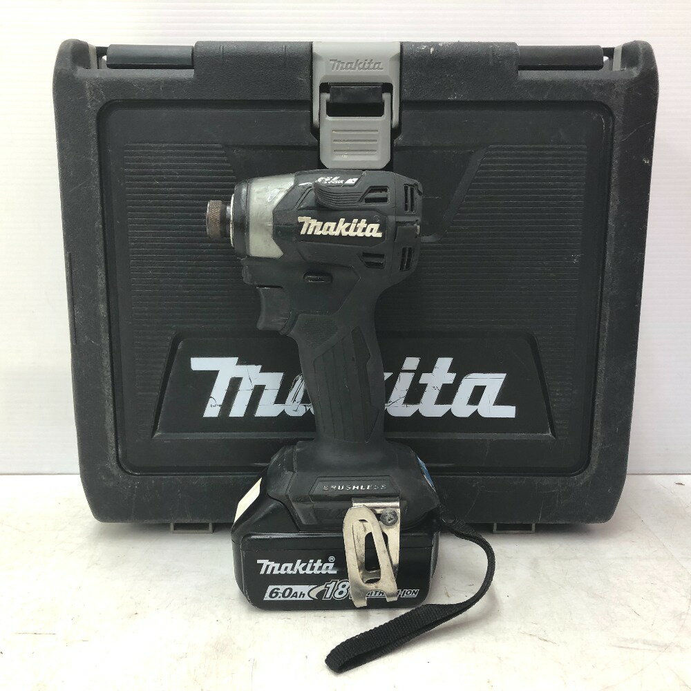 makita マキタ 18V 6.0Ah 充電式インパクトドライバ 黒 ケース・充電器・バッテリ2個セット バッテリ残..